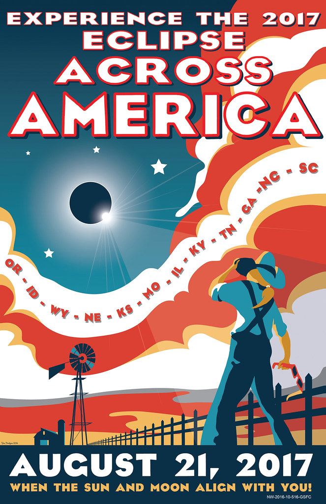 Eclipse Across America Red-White-and-Blue Poster